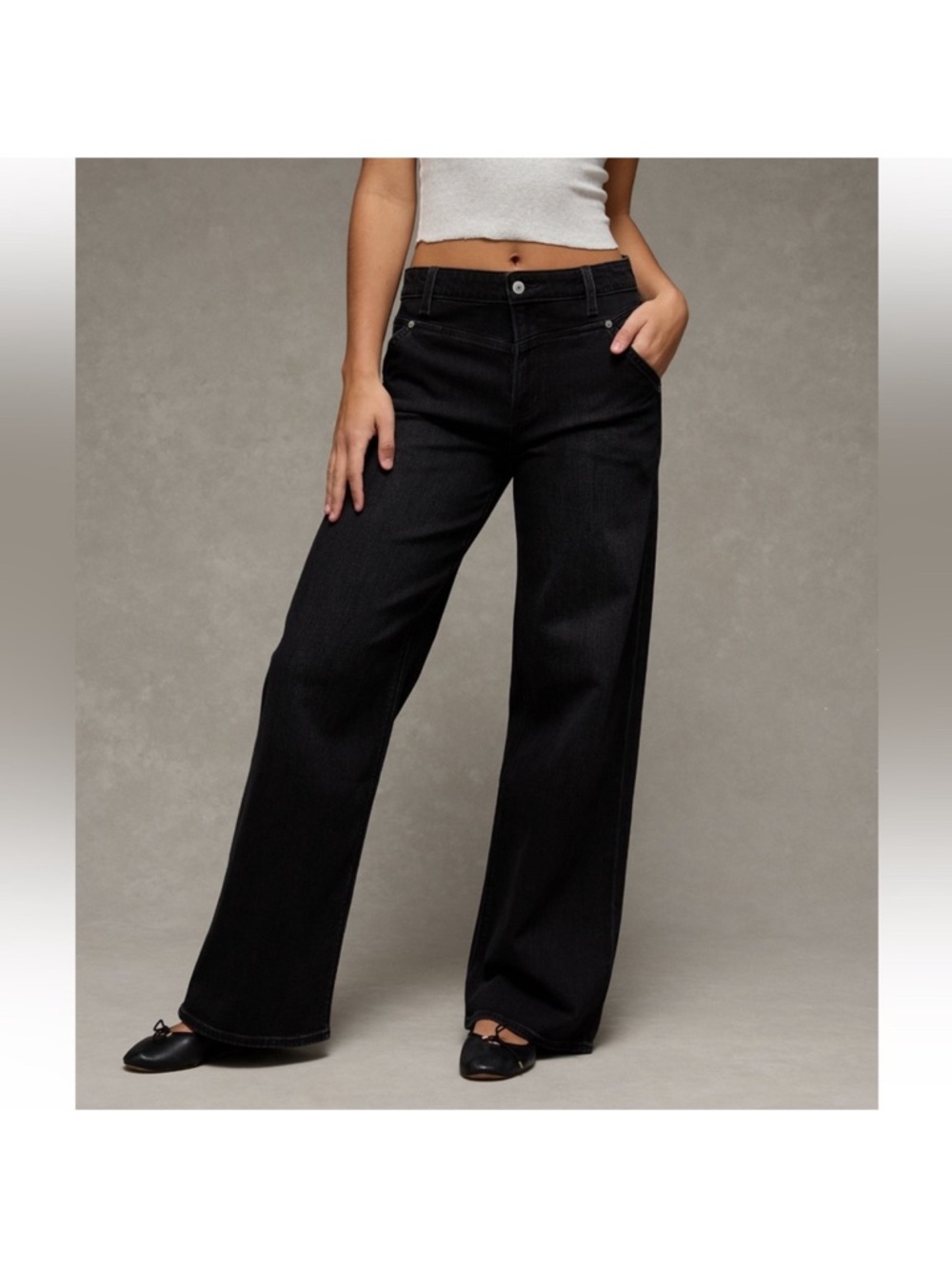 American Eagle Outfitters Black Wide-Leg Jeans